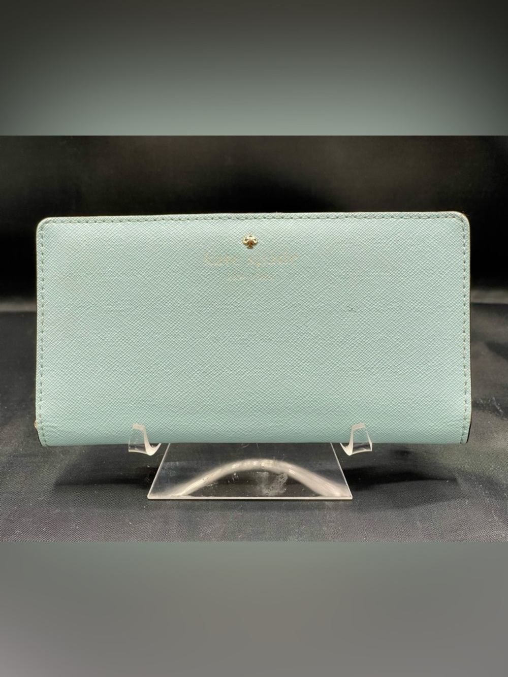 Kate Spade Bi-Fold Wallet in Light Blue Saffiano Leather
